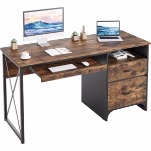 Rustic Brown 55 Inch Industrial Computer Desk